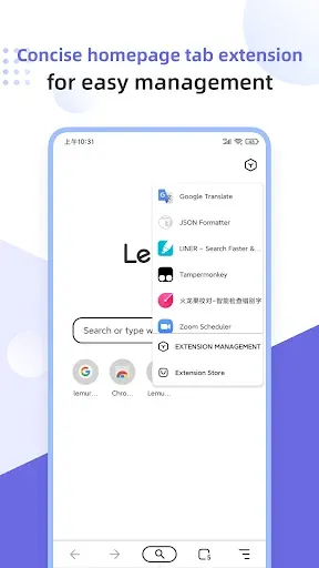 Скриншот 2 — Lemur Browser - Extensions