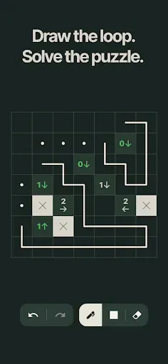 Скриншот 1 — loopr: Yajilin Logic Puzzles