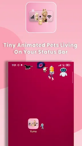 Скриншот 1 — Yumo: Status Bar & Notch Pets