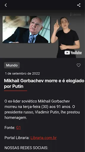 Скриншот 8 — Libraria News |Notícias Libras