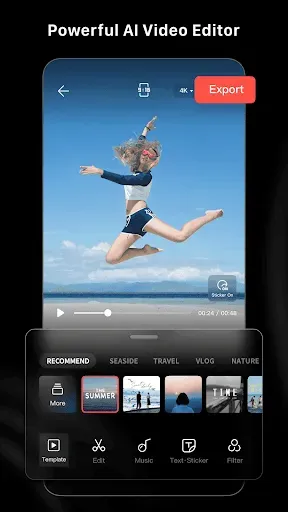 Скриншот 1 — LightCut -AI Auto Video Editor