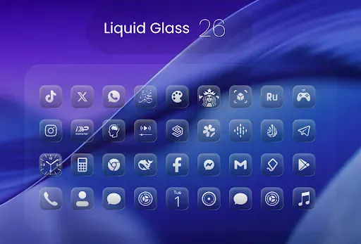 Скриншот 1 — Liquid Glass 26 Icon Pack