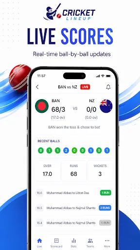 Скриншот 3 — Cricket Lineup- Live Scores