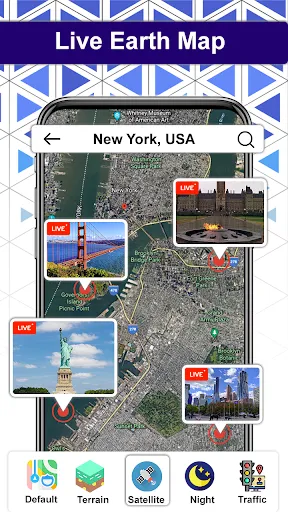 Скриншот 1 — Live Satellite View, World Map