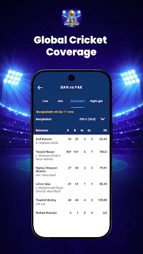 Скриншот 3 — Live Cricket TV HD – Streaming