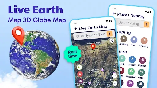 Скриншот 1 — Живая карта Земли 3D-GPS карты