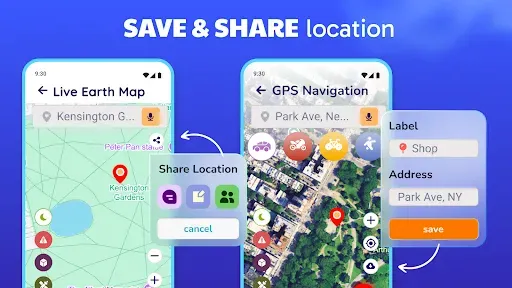 Скриншот 2 — Живая карта Земли 3D-GPS карты