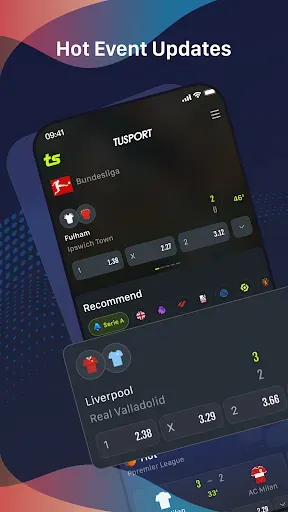 Скриншот 1 — TuSport: Live Scores & AI Tips