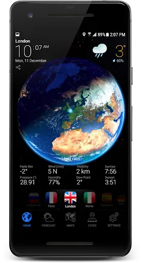 Скриншот 1 — 3D EARTH PRO - local forecast