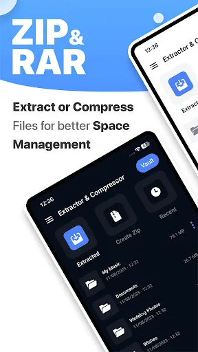 Скриншот 1 — Zip Extractor - RAR ZIP, UnZIP