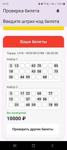 Скриншот 3 — Русское Лото — Билеты