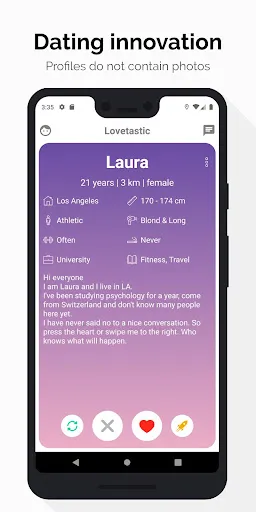 Скриншот 1 — Lovetastic: Pictureless Dating