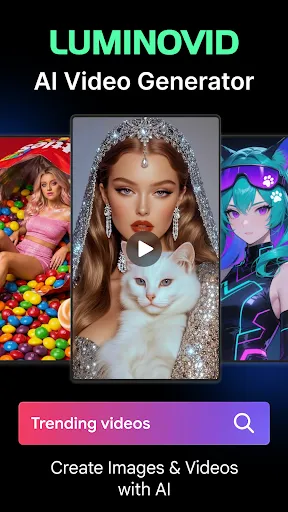 Скриншот 1 — LuminoVid: AI Video Generator
