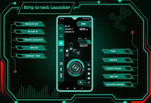 Скриншот 1 — Strip Hi-tech Launcher 2025