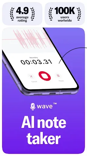 Скриншот 1 — Wave AI Note Taker & Recorder