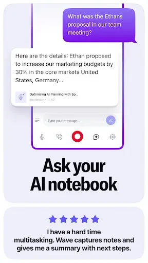 Скриншот 3 — Wave AI Note Taker & Recorder