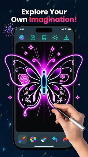 Скриншот 1 — Magic Doodle: Glow Art Drawing