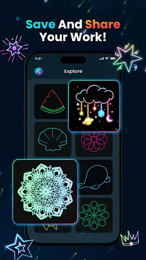 Скриншот 5 — Magic Doodle: Glow Art Drawing