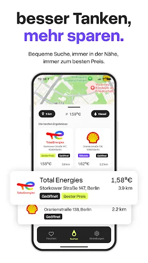 Скриншот 1 — BesserTanken: Spritpreise App