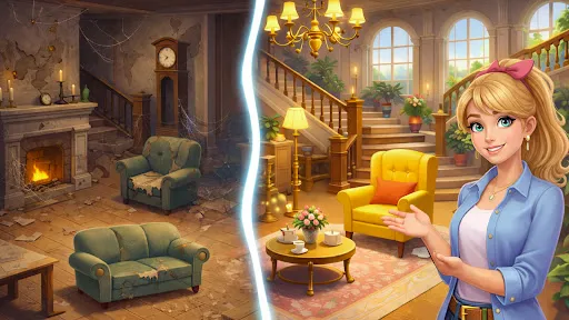Скриншот 1 — Mansion Mystery - Match 3 Home