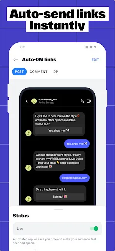 Скриншот 1 — Manychat