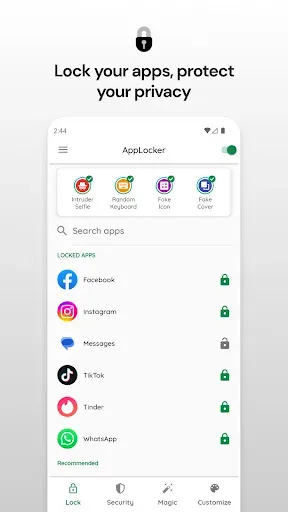 Скриншот 1 — App Lock: Fingerprint, PIN