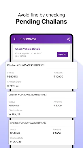 Скриншот 3 — RTO Vehicle Info App, Challan