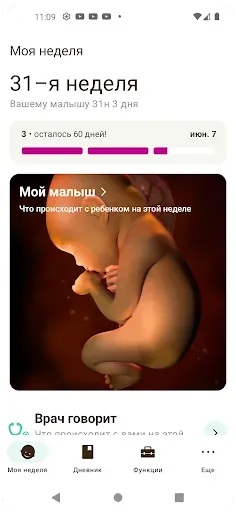 Скриншот 1 — Трекер Беременности Sprout