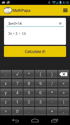 Скриншот 1 — MathPapa - Algebra Calculator