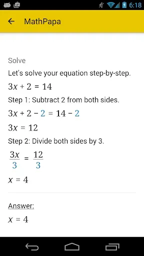 Скриншот 2 — MathPapa - Algebra Calculator