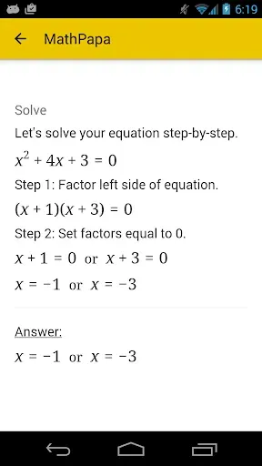 Скриншот 4 — MathPapa - Algebra Calculator