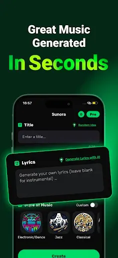 Скриншот 2 — AI Song Generator Maker Sunora