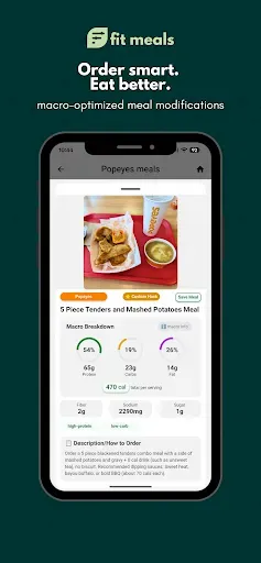 Скриншот 2 — Fit Meals - Find Healthy Food