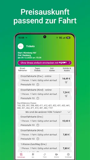 Скриншот 4 — VGN Fahrplan & Tickets