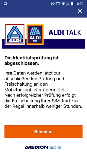 Скриншот 3 — ALDI TALK Aktivierung
