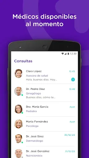 Скриншот 1 — mediQuo Chat Médico - consulta