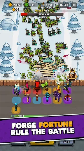 Скриншот 1 — Lucky Forge: Idle TD Game