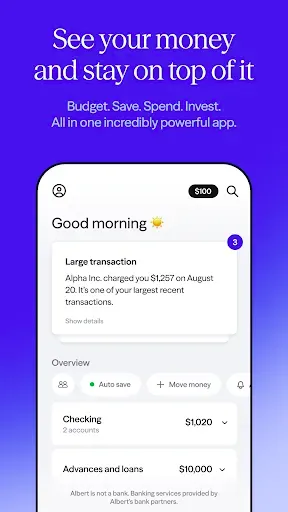 Скриншот 1 — Albert: Budgeting and Banking