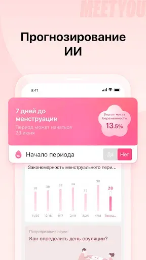 Скриншот 2 — MeetYou -Отслеживание месячных