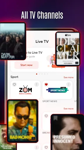 Скриншот 1 — Live TV: Movies and TV Shows