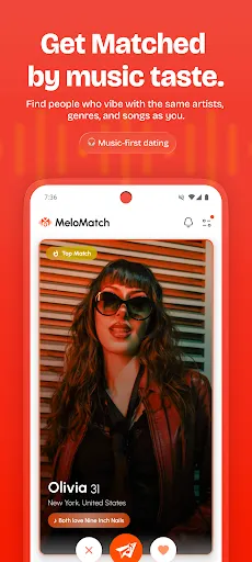 Скриншот 1 — MeloMatch - Music Dating App