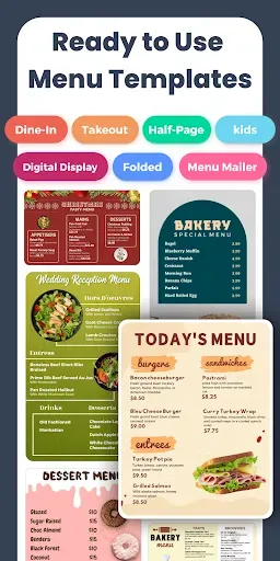Скриншот 1 — Menu Maker, Menu Templates