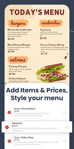 Скриншот 2 — Menu Maker, Menu Templates