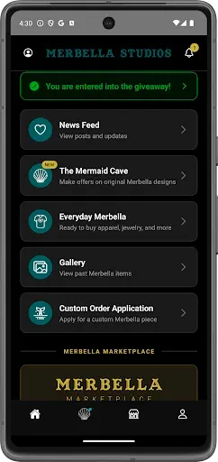 Скриншот 1 — Merbella App