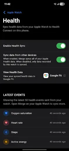 Скриншот 5 — Merge - Apple Watch to Android