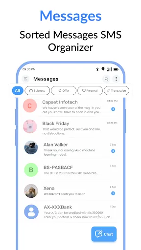 Скриншот 1 — Messages : SMS & Private Chat
