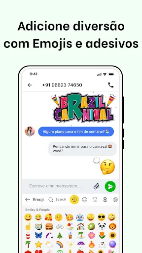 Скриншот 2 — Messenger de SMS - Mensagens