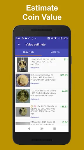 Скриншот 4 — Coinoscope Идентификатор монет