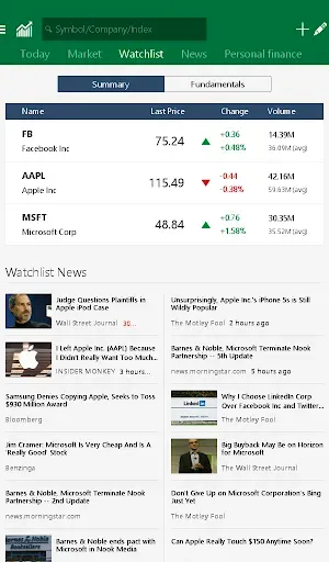 Скриншот 8 — MSN Money- Stock Quotes & News