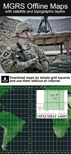 Скриншот 1 — MGRS Offline Map Satellite